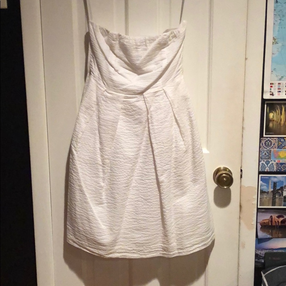 J. Crew Strapless Seersucker Dress w/ Pockets